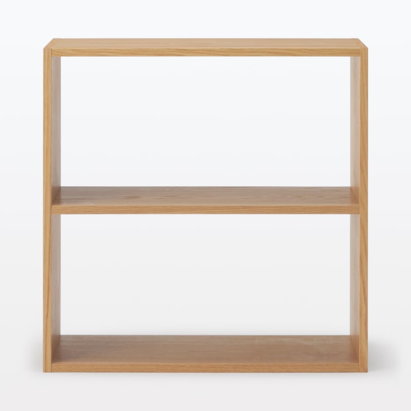 スタッキングシェルフ・ワイド・2段・オーク材 | 無印良品 