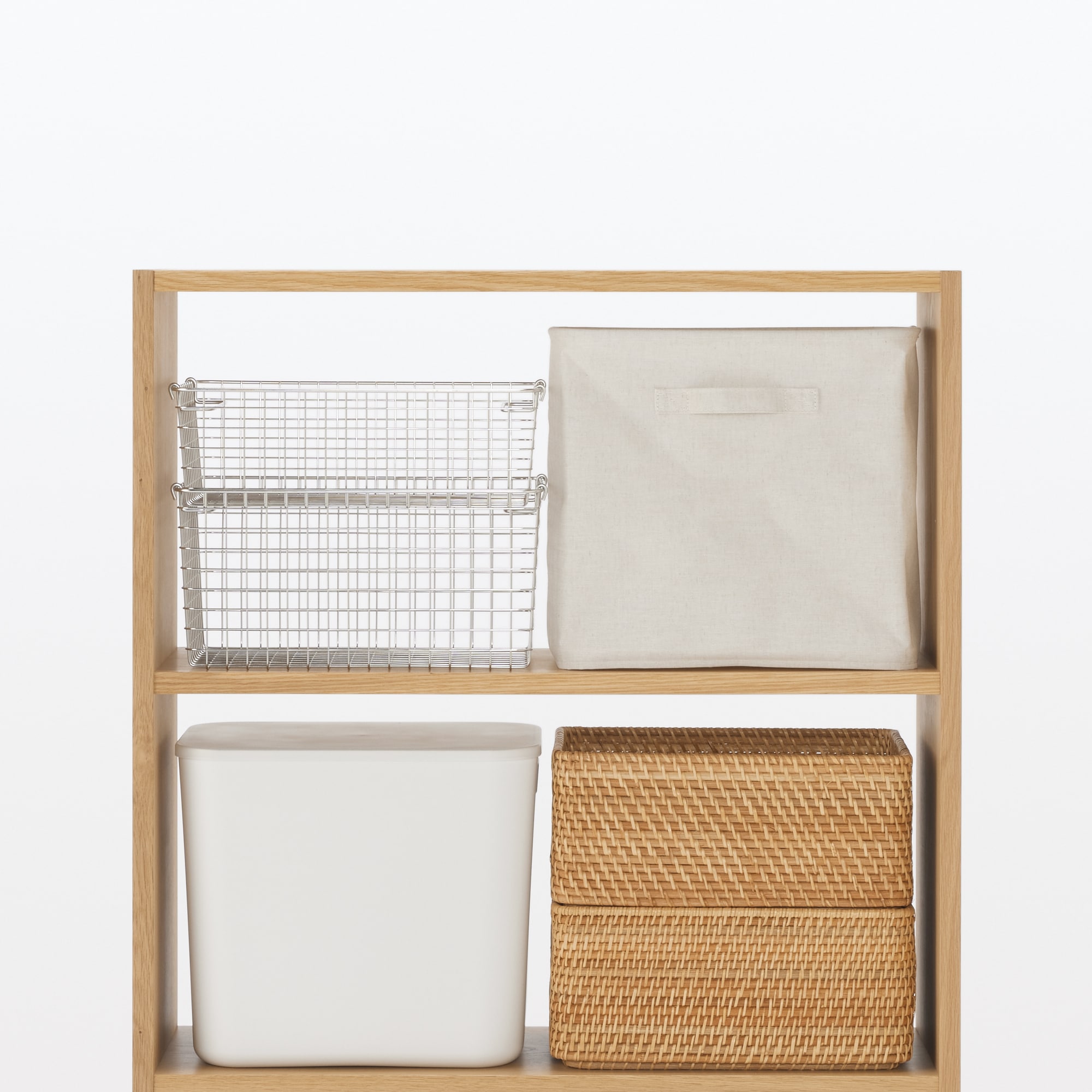 スタッキングシェルフ・ワイド・５段・オーク材