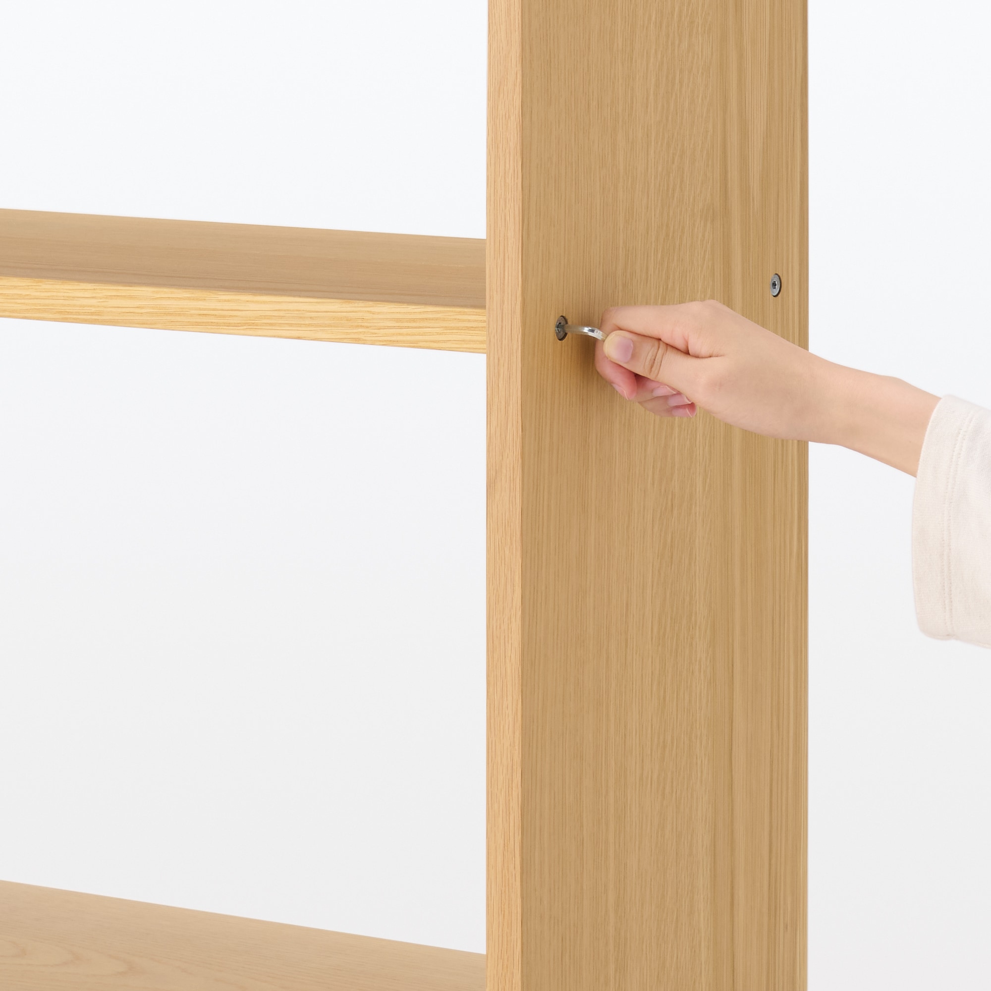 スタッキングシェルフ・ワイド・追加２段・オーク材