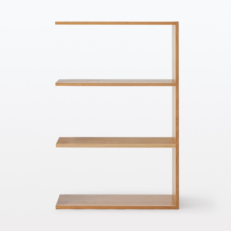 スタッキングシェルフ・ワイド・追加3段・オーク材 | 無印良品 
