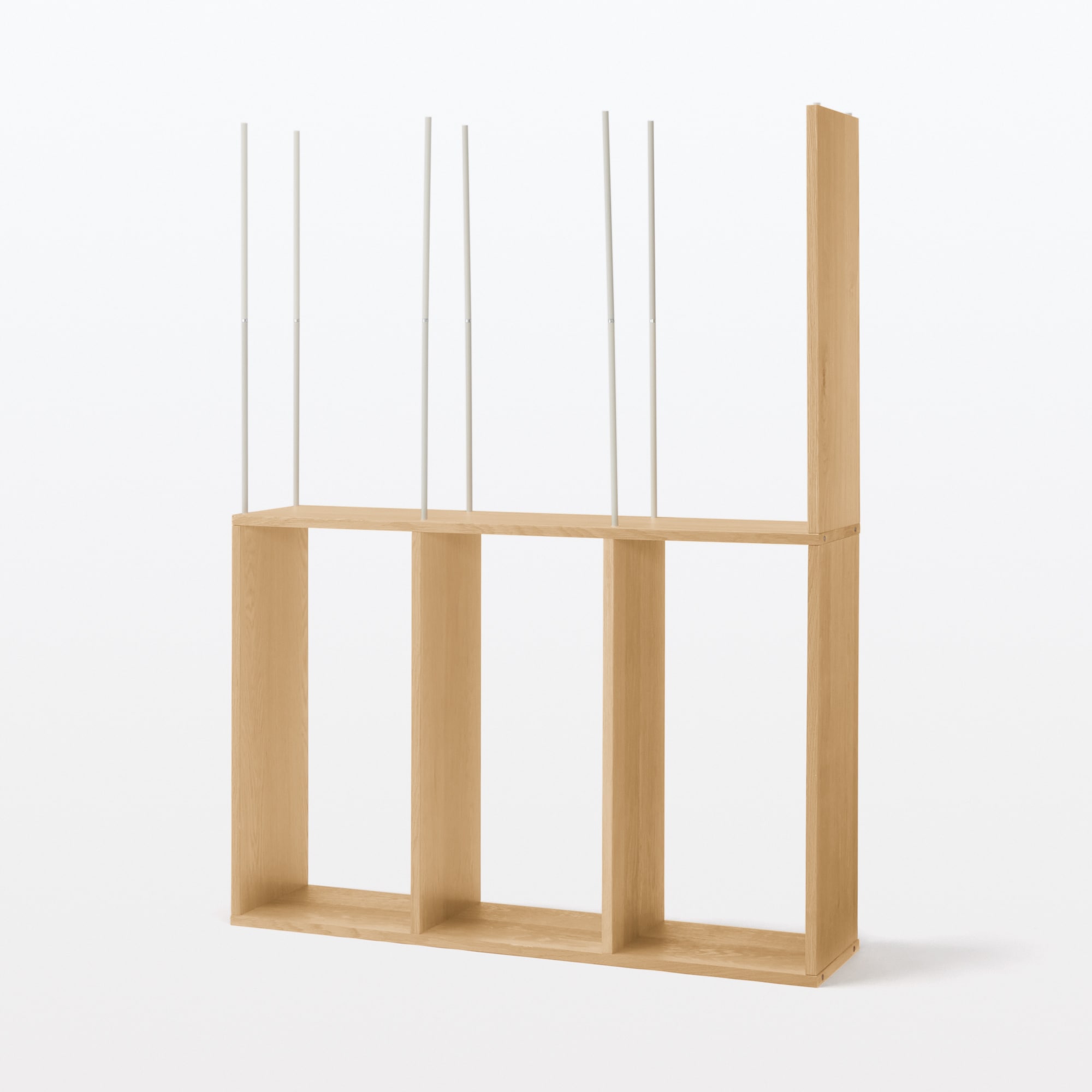 スタッキングシェルフ・ワイド・追加３段・オーク材