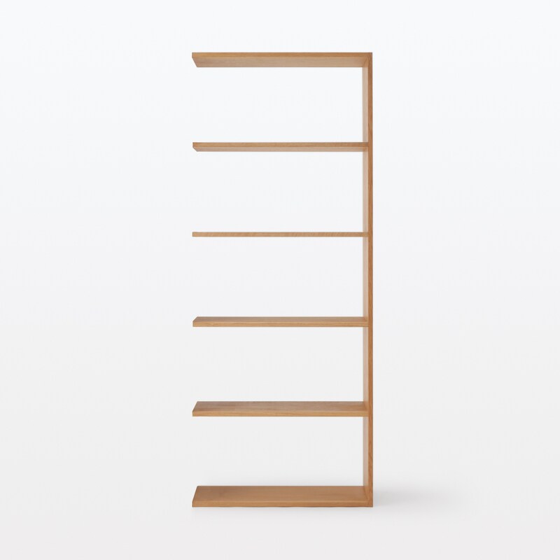 スタッキングシェルフ・ワイド・追加5段・オーク材 | 無印良品 