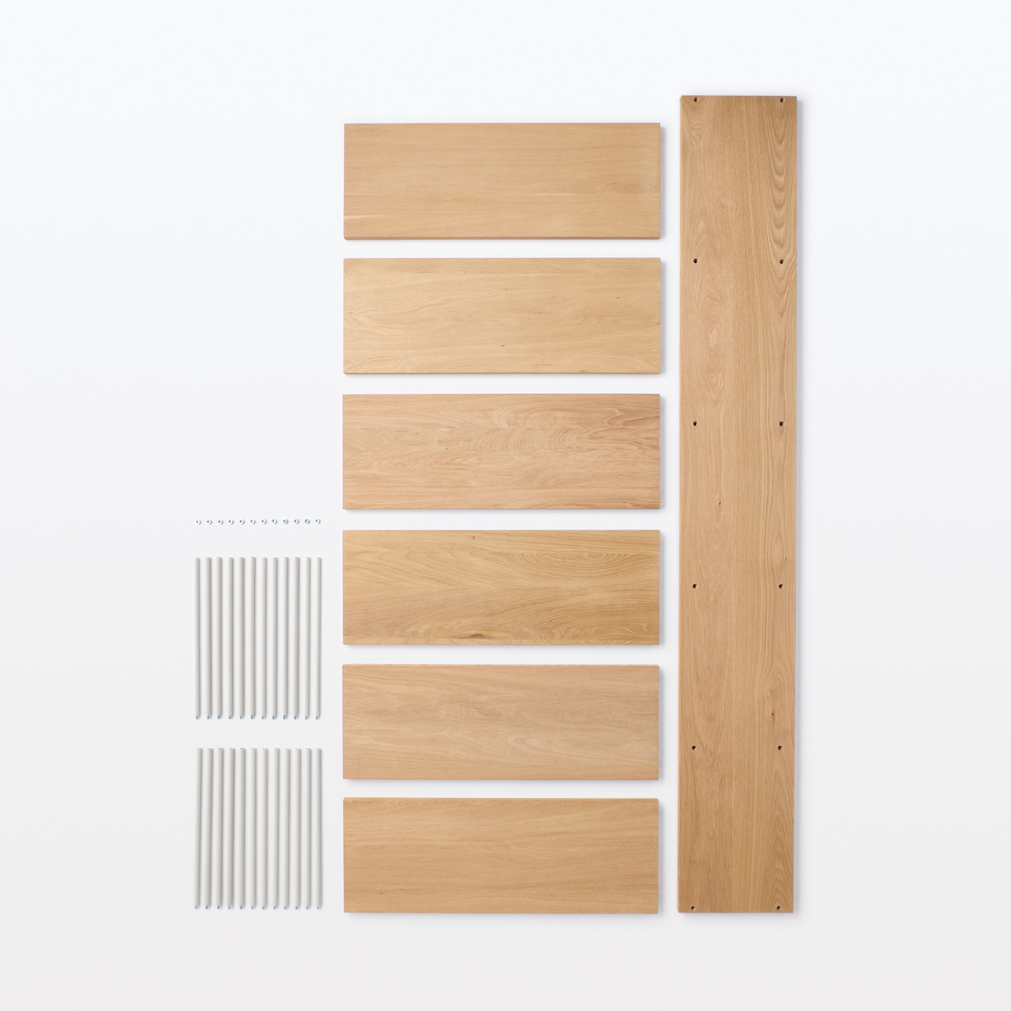 スタッキングシェルフ・ワイド・追加５段・オーク材