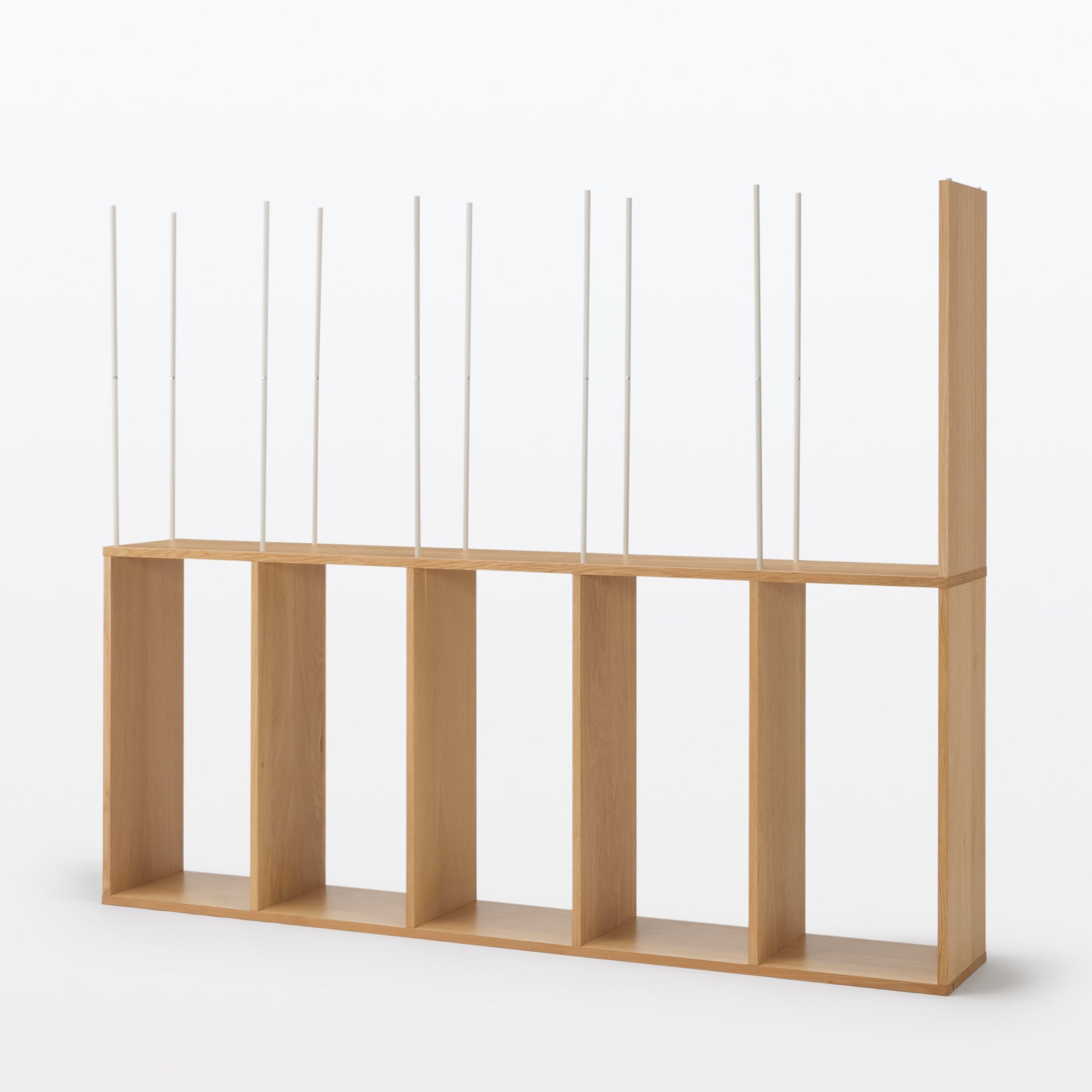 スタッキングシェルフ・ワイド・追加５段・オーク材