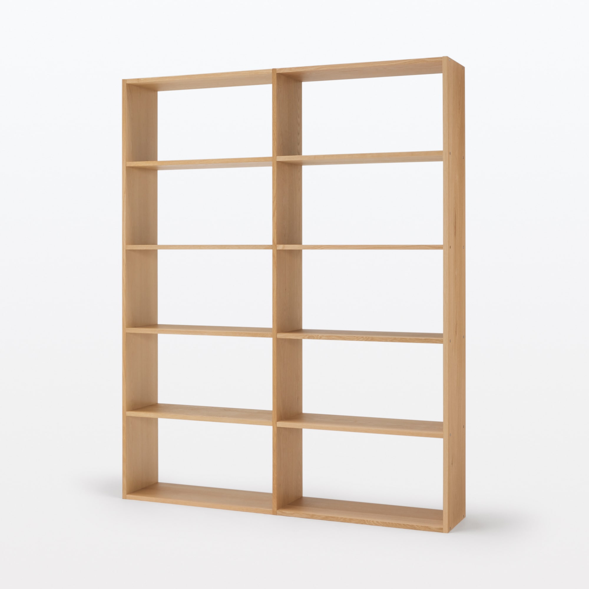 スタッキングシェルフ・ワイド・追加５段・オーク材