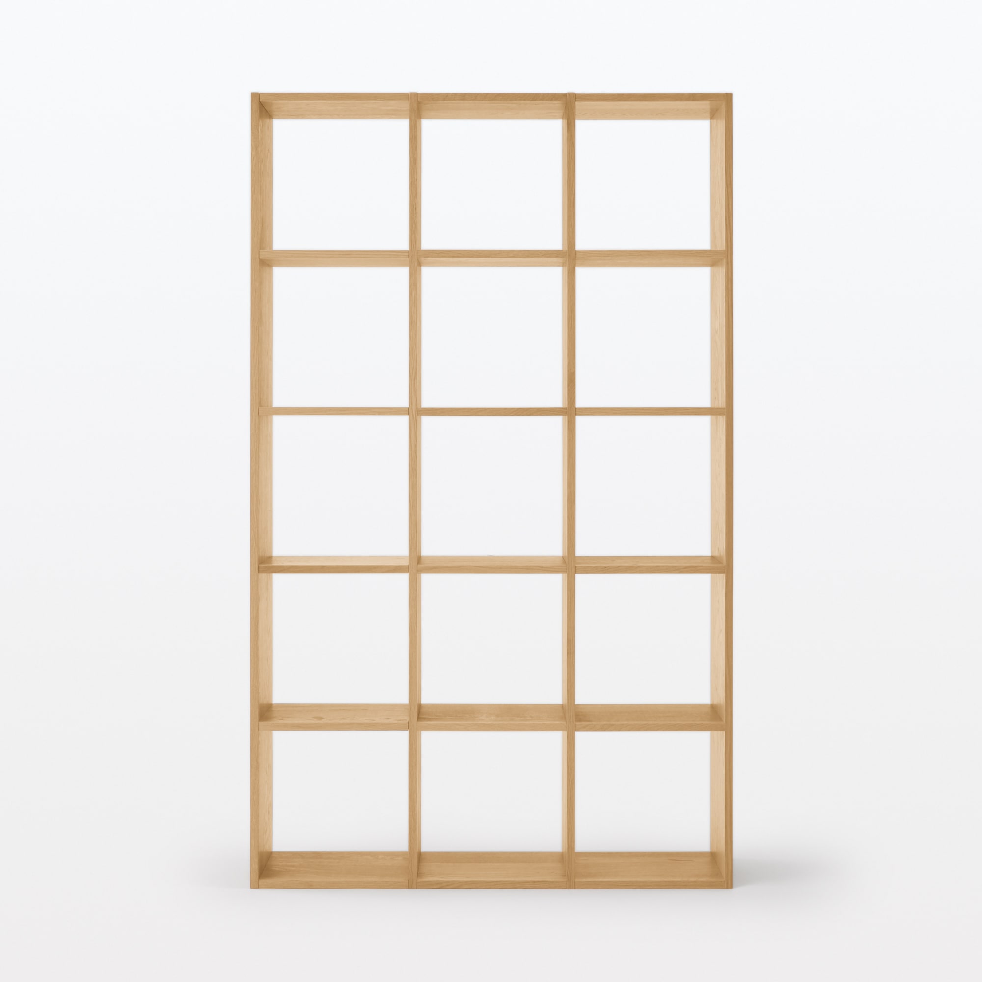 スタッキングシェルフセット・５段×３列・オーク材