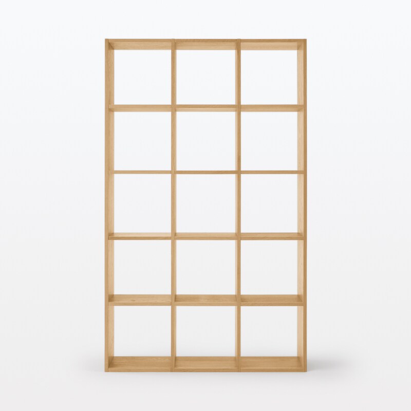スタッキングシェルフセット・5段×3列・オーク材 | 無印良品 