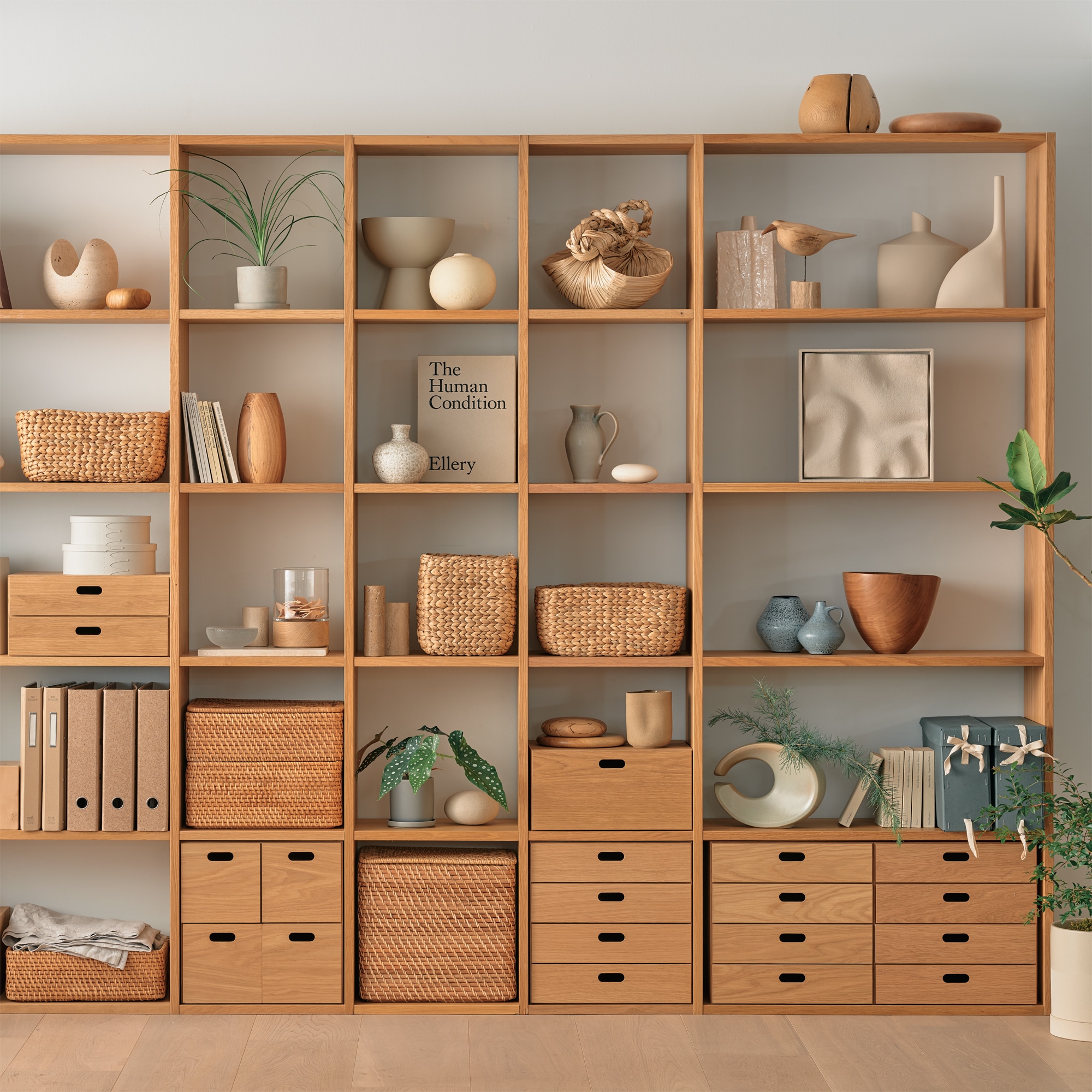 無印良品 スタッキングシェルフ 5段×3列 オーク MUJI スタッキングシェルフセット・5段×3列・オーク材 | 無印良品