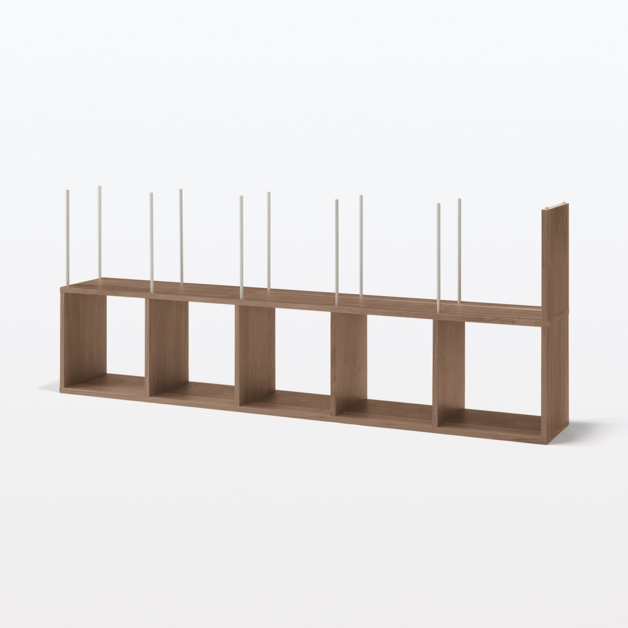 スタッキングシェルフ・追加５段・ウォールナット材