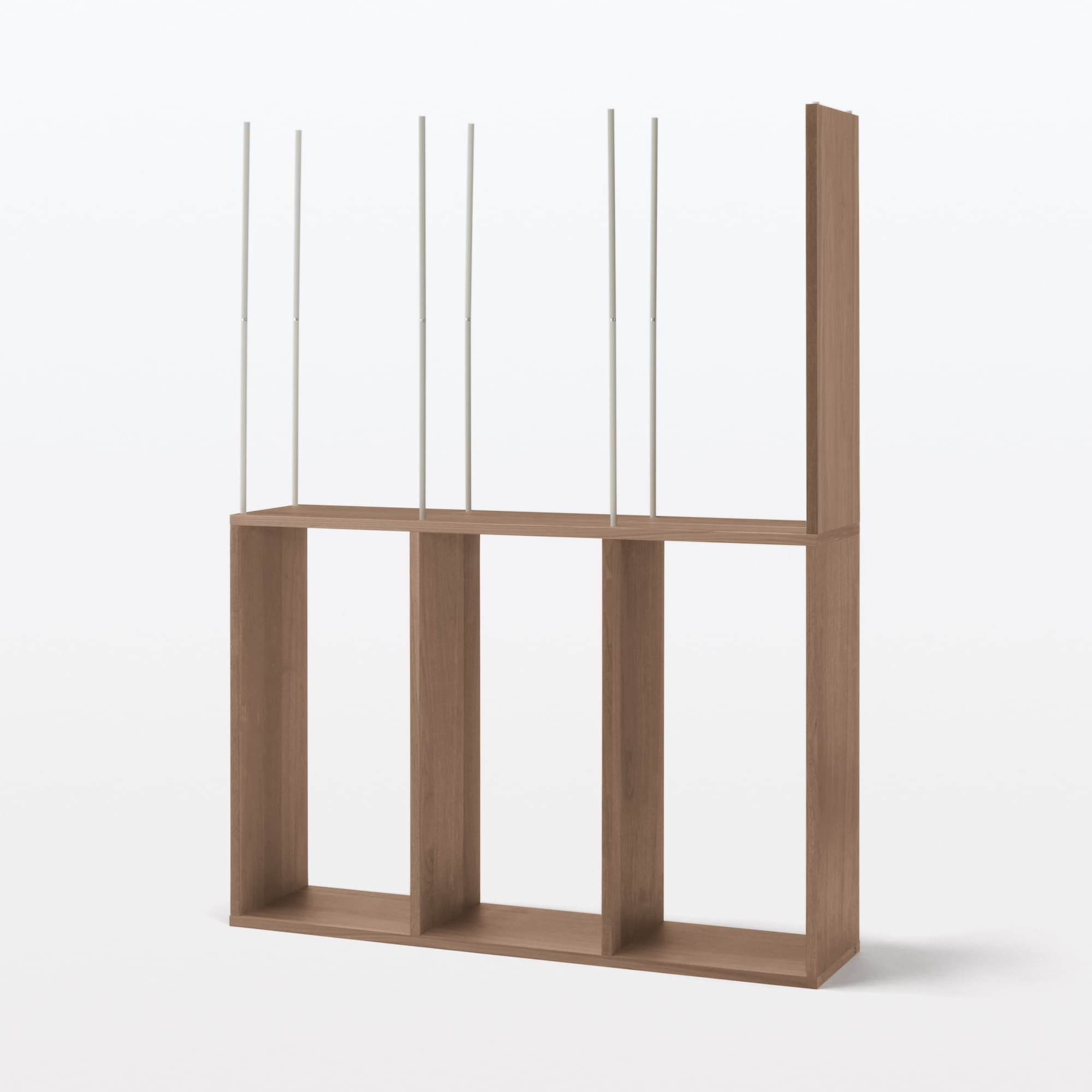 スタッキングシェルフ・ワイド・追加３段・ウォールナット材