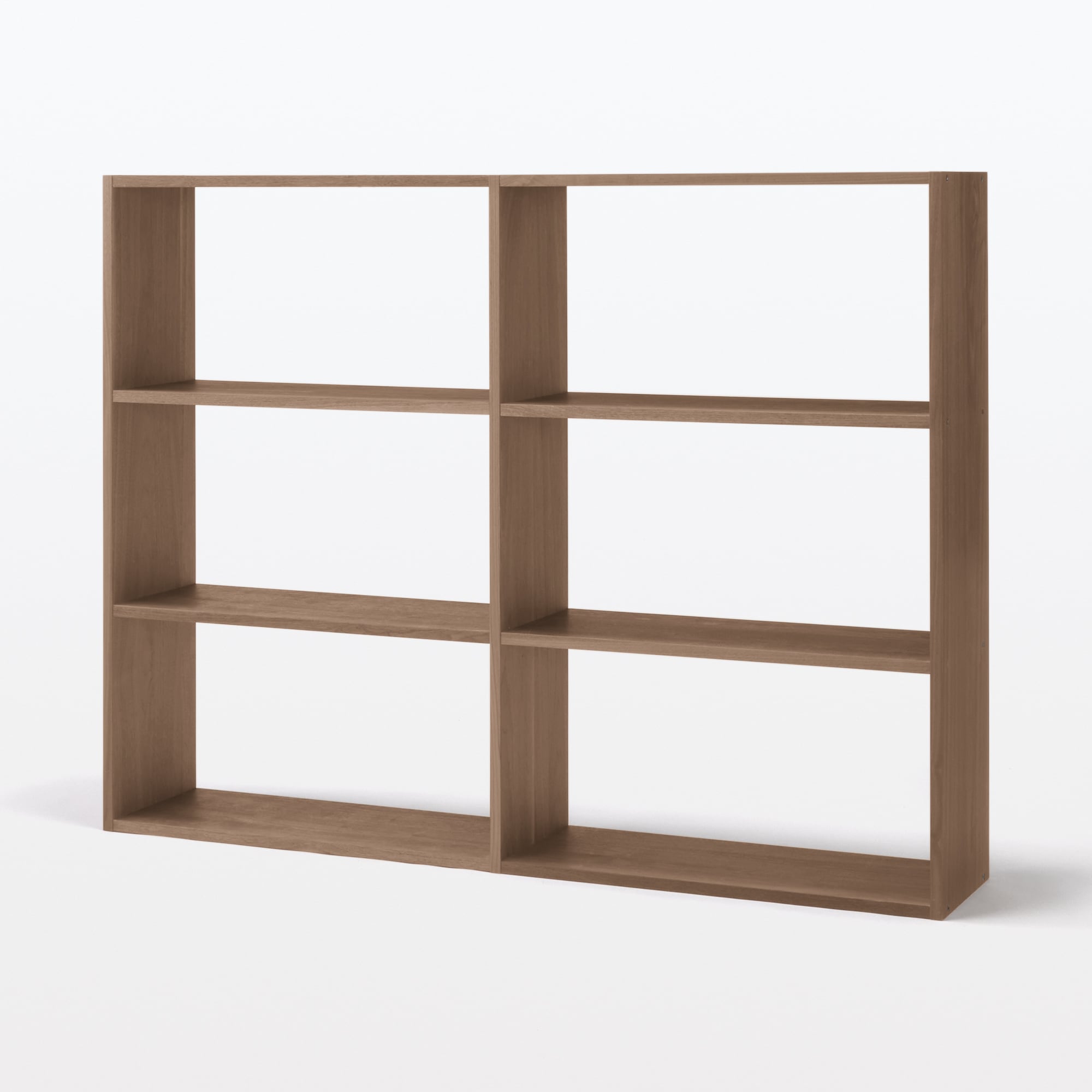 ② MUJI 無印良品 スタッキングシェルフ・ワイド・追加３段・ウォールナット材 無印良品 スタッキングシェルフ ワイド 追加3段 ウォールナット