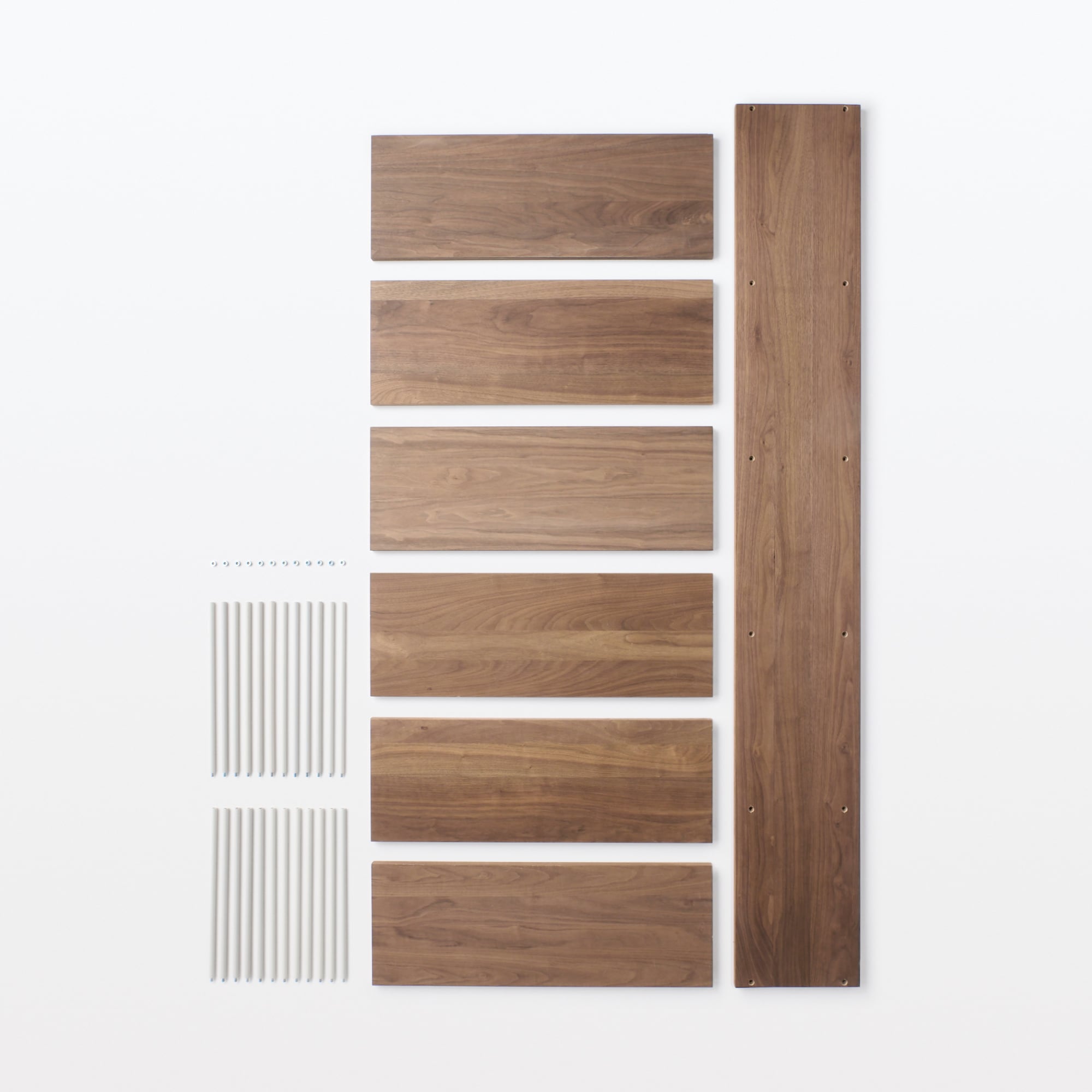 スタッキングシェルフ・ワイド・追加５段・ウォールナット材