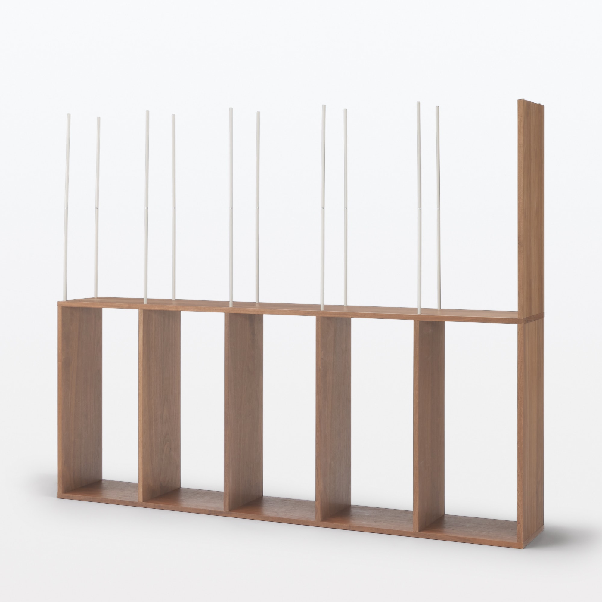 スタッキングシェルフ・ワイド・追加５段・ウォールナット材