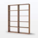 スタッキングシェルフ・ワイド・追加５段・ウォールナット材