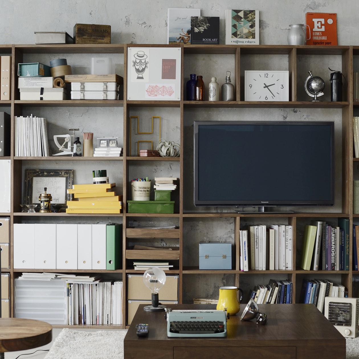 スタッキングシェルフ5段用3列オープン型用追加棚／ウォールナット材