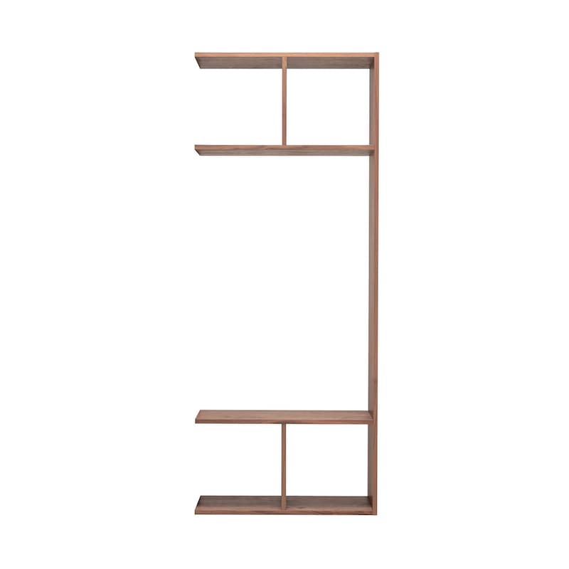 スタッキングシェルフ5段用2列オープン型追加セット／ウォールナット  