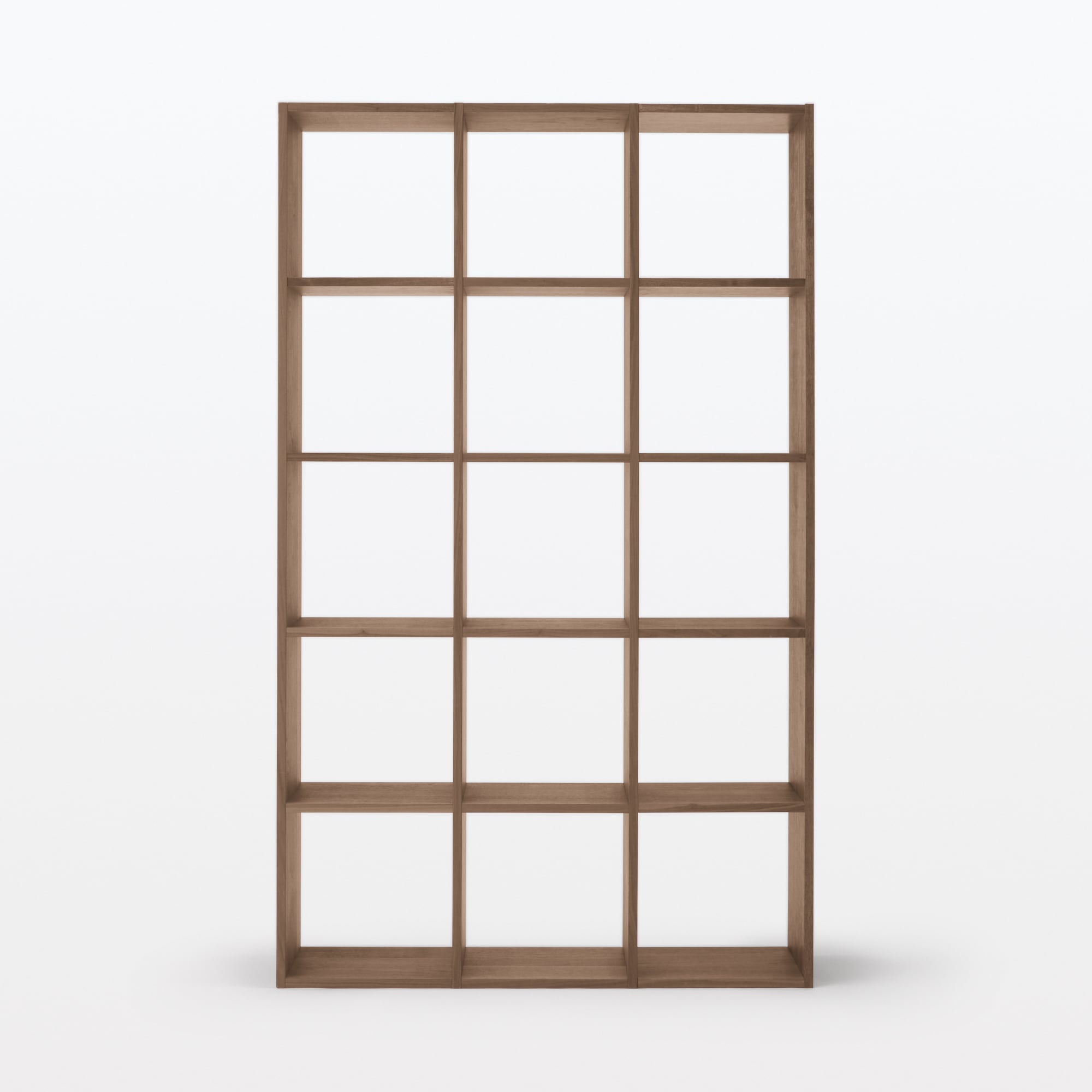 スタッキングシェルフセット・５段×３列・ウォールナット材