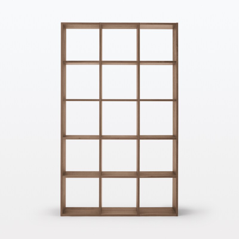 スタッキングシェルフセット・5段×3列・ウォールナット材 | 無印良品 