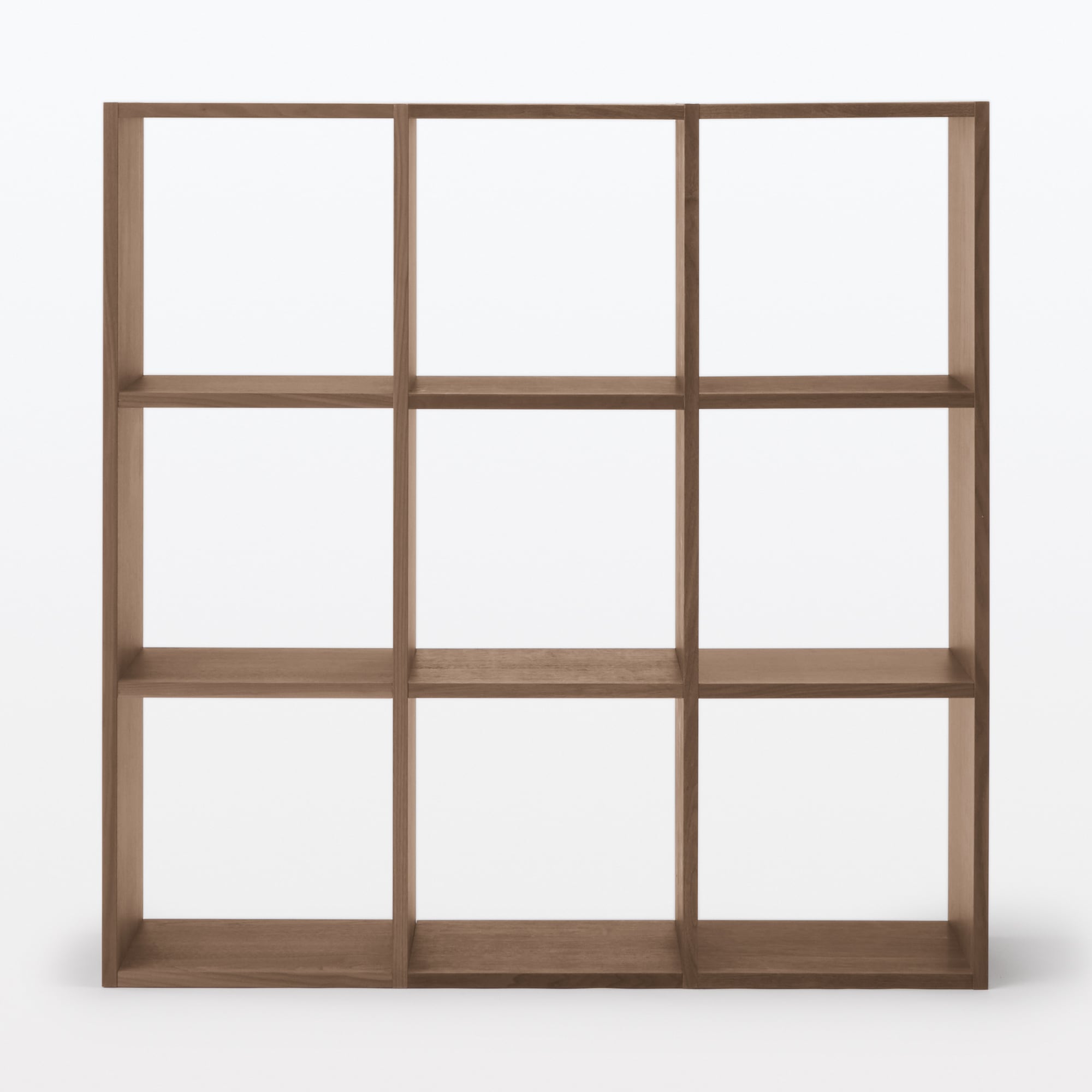 スタッキングシェルフセット・３段×３列・ウォールナット材