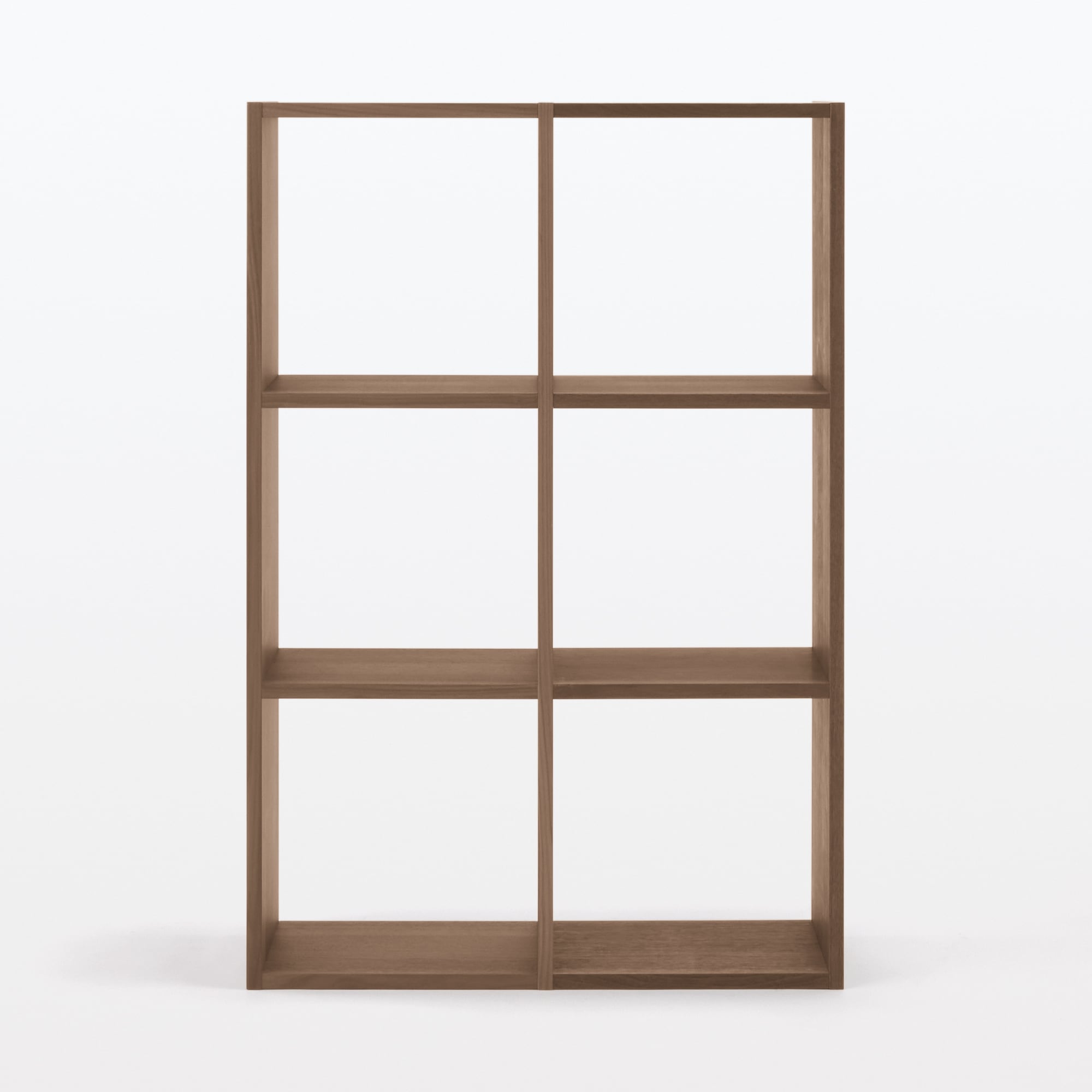 スタッキングシェルフセット・３段×２列・ウォールナット材