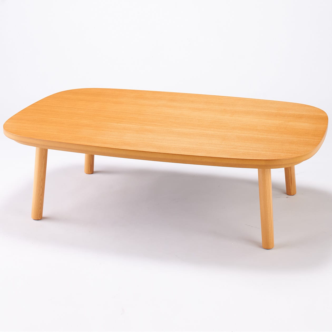 長方形こたつ・本体・タモ材丸脚・フラットヒーター／ナチュラル