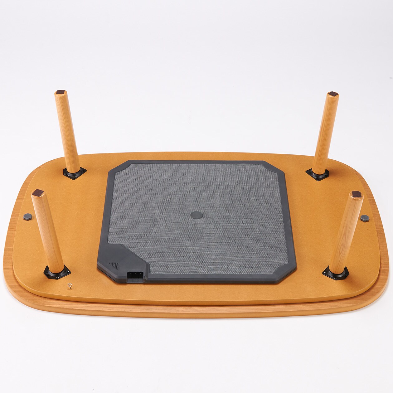 長方形こたつ・本体・タモ材丸脚・フラットヒーター／ナチュラル