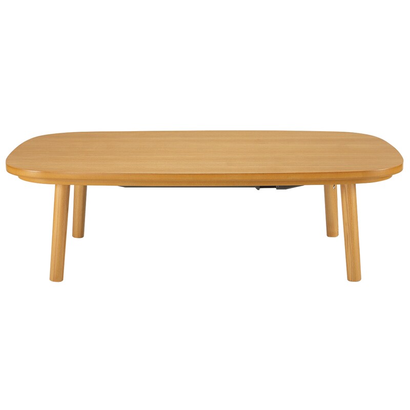 長方形こたつ・本体・タモ材丸脚・フラットヒーター／ナチュラル  