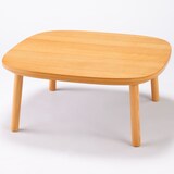 正方形こたつ・本体・タモ材丸脚・フラットヒーター／ナチュラル