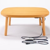 正方形こたつ・本体・タモ材丸脚・フラットヒーター／ナチュラル