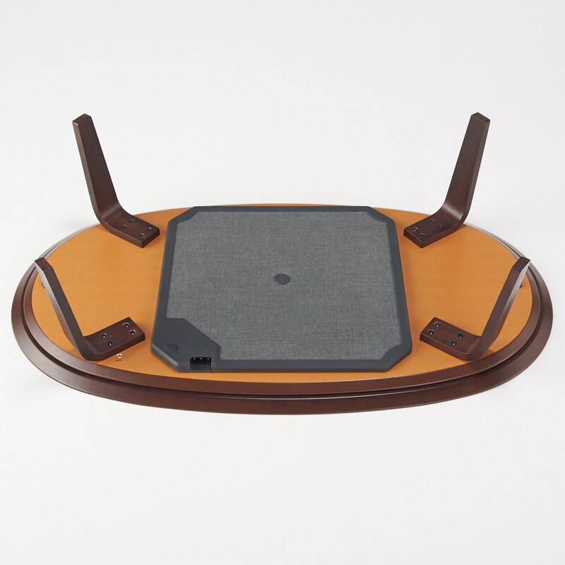 楕円こたつ・本体・タモ材曲木脚・フラットヒーター／ダーク  