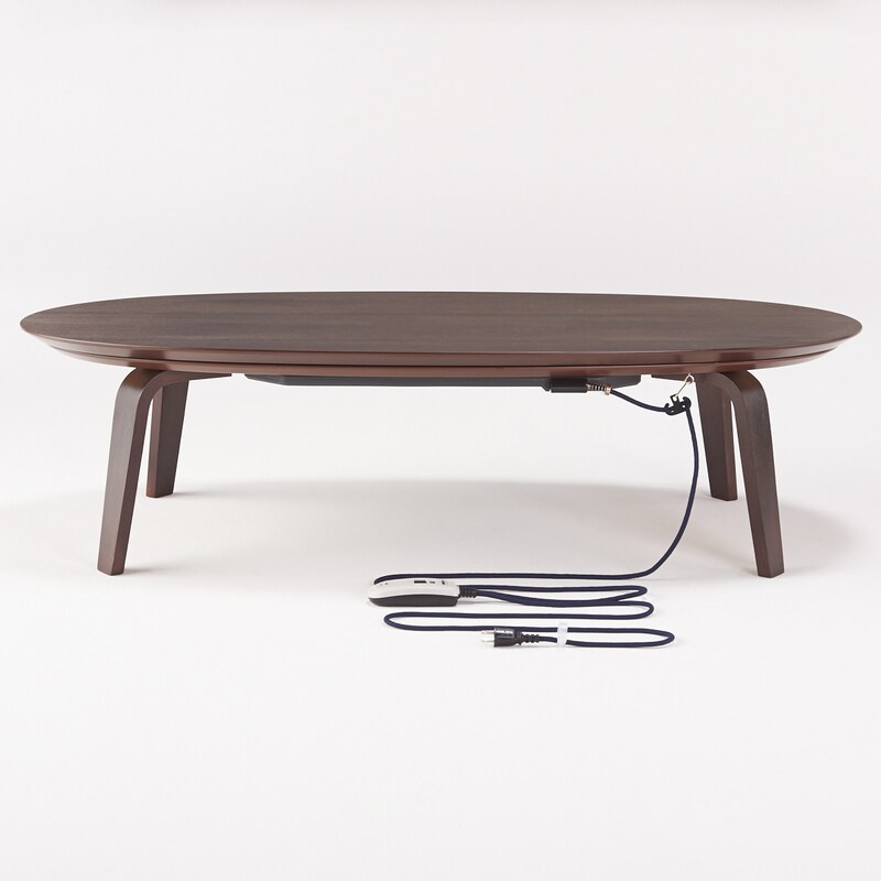 楕円こたつ・本体・タモ材曲木脚・フラットヒーター／ダークブラウン  