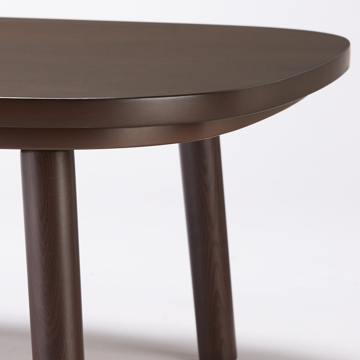 長方形こたつ・本体・タモ材丸脚・フラットヒーター／ダークブラウン