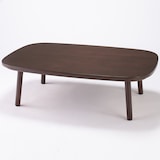 長方形こたつ・本体・タモ材丸脚・フラットヒーター／ダークブラウン