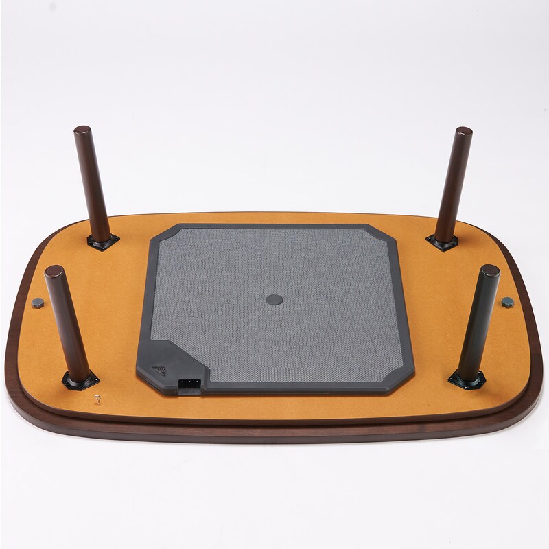 長方形こたつ・本体・タモ材丸脚・フラットヒーター／ダークブラウン  