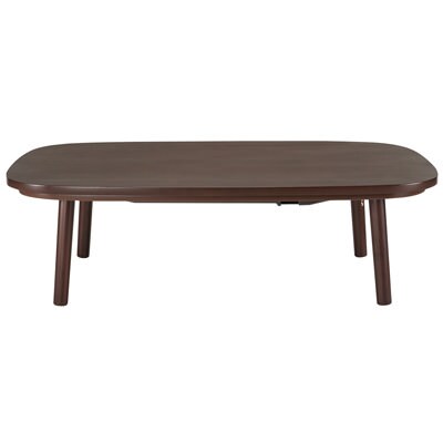 長方形こたつ・本体・タモ材丸脚・フラットヒーター／ダークブラウン