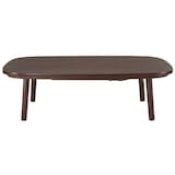 長方形こたつ・本体・タモ材丸脚・フラットヒーター／ダークブラウン