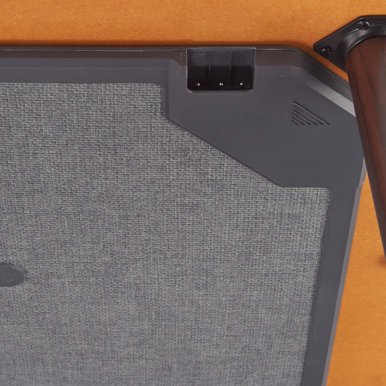 正方形こたつ・本体・タモ材丸脚・フラットヒーター／ダークブラウン