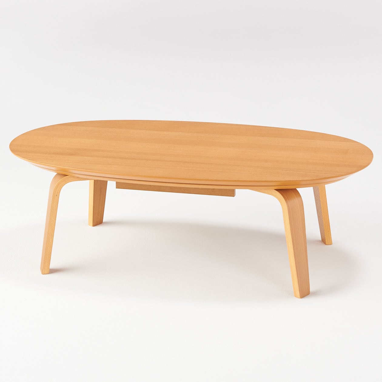 楕円こたつ・小・本体・タモ材曲木脚・石英管ヒーター／ナチュラル