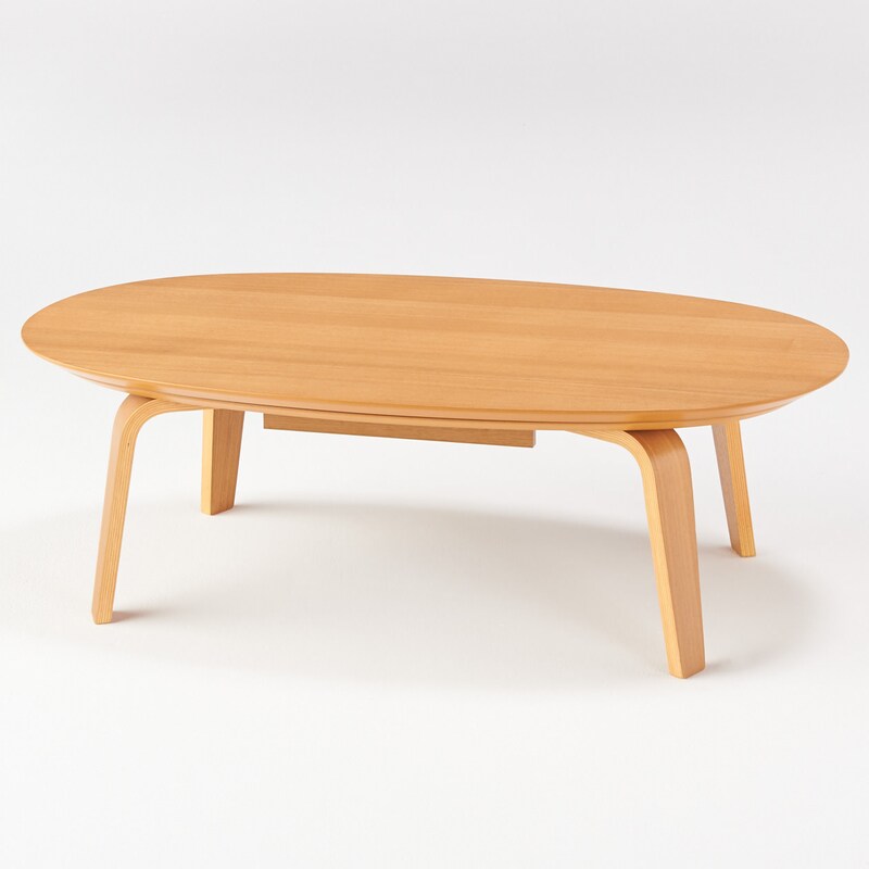 楕円こたつ・小・本体・タモ材曲木脚・石英管ヒーター／ナチュラル  