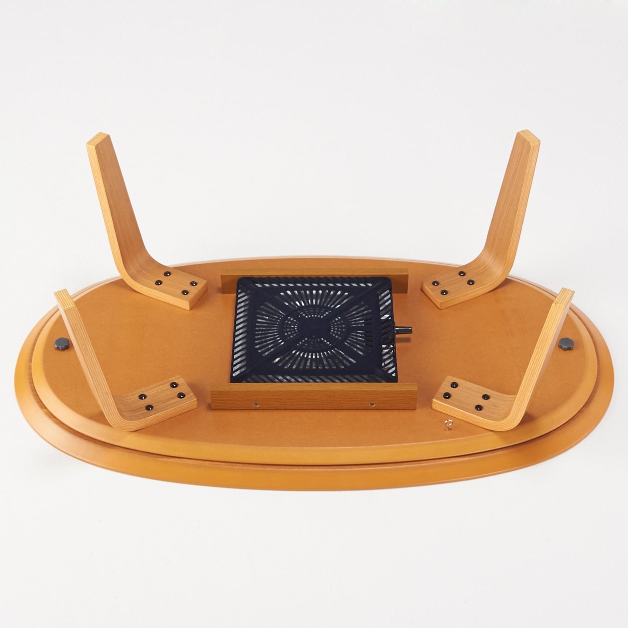 楕円こたつ・小・本体・タモ材曲木脚・石英管ヒーター／ナチュラル