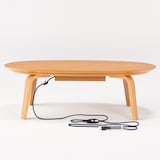 楕円こたつ・小・本体・タモ材曲木脚・石英管ヒーター／ナチュラル