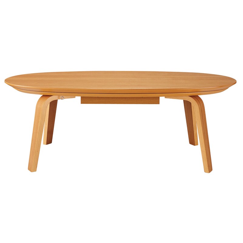 楕円こたつ・小・本体・タモ材曲木脚・石英管ヒーター／ナチュラル  