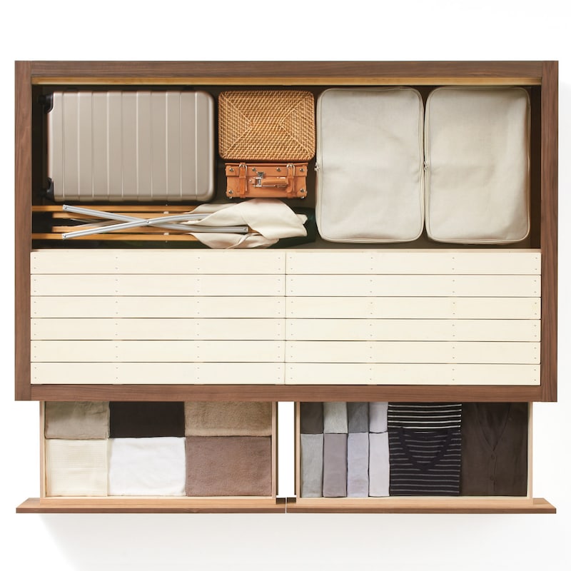 収納ベッド・セミダブル・ウォールナット材 | 無印良品 