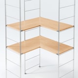 ステンレスユニットシェルフ・追加棚・コーナータイプ／オーク材