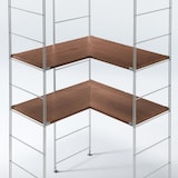 ステンレスユニットシェルフ・追加棚・コーナータイプ／ウォールナット材