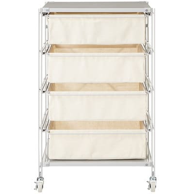 スチールユニットシェルフ帆布バスケットセット・スチール棚板・幅５６ｃｍタイプ