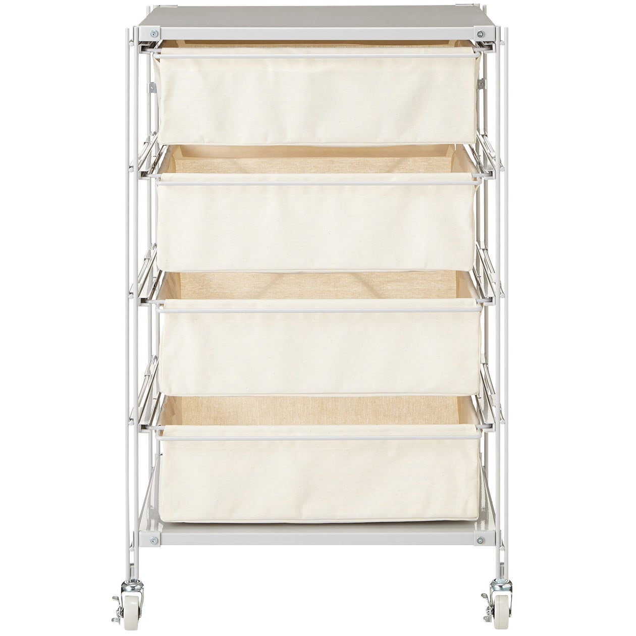 スチールユニットシェルフ帆布バスケットセット・スチール棚板・幅５６ｃｍタイプ