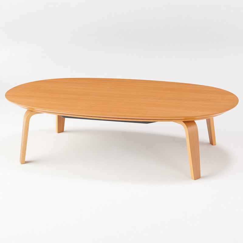 楕円こたつ・本体・タモ材曲木脚・フラットヒーター／ナチュラル  