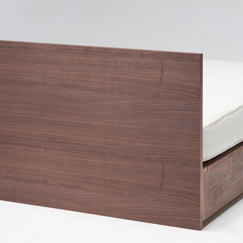 収納ベッド用ヘッドボード・セミダブル・ウォールナット材 | 無印良品