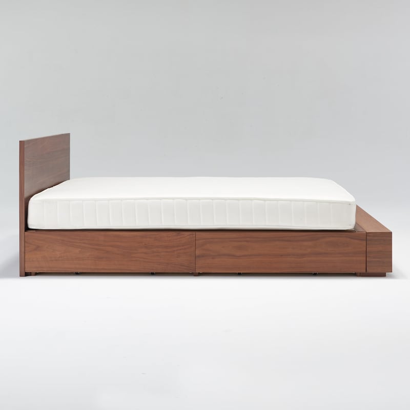 MUJI 無印良品】収納ベッド・ダブル・ウォールナット材（ヘッドボード 
